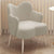 Modern Minimalist Cream Curve Lambswool Metal Vanity Stool Backrest Arm For Bedroom