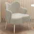 Modern Minimalist Cream Curve Lambswool Metal Vanity Stool Backrest Arm For Bedroom