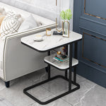 Modern Minimalist Square Metal Artificial Panel End Table For Living Room