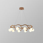 Contemporary Creative Round Tree Branch Hardware Glass 6/8/10/12 Light Chandelier For Living Room