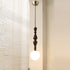 Contemporary Retro Wood Aluminum Glass Ball 1-Light Pendant Light For Bedroom