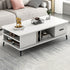 Contemporary Nordic Rectangular MDF Iron Coffee Table 1/2 Drawer For Living Room