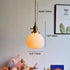 Traditional Japanese Round Pinecone Pumpkin Ceramic Brass 1-Light Pendant Light For Living Room