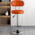 Contemporary Luxury Round Leather Upholstered Swivel Bar Stool Height Adjustable Footrest For Dining Room