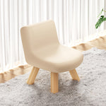 Modern Minimalist Square Linen Solid Wood Chair Backrest Armless For Living Room