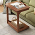 Traditional Vintage Square Wood Flip-top Side Table 2-Tier Storage Shelves For Living Room