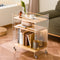 Modern Simplicity Rectangular Wood Acrylic Movable Side Table 3-Tier Storage Shelves For Living Room