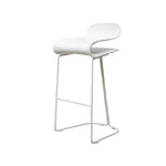 Contemporary Scandinavian ABS Steel Geometric Curved Bar Stool Backrest Footrest For Kitchen