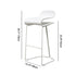 Contemporary Scandinavian ABS Steel Geometric Curved Bar Stool Backrest Footrest For Kitchen