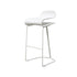 Contemporary Scandinavian ABS Steel Geometric Curved Bar Stool Backrest Footrest For Kitchen