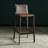 Contemporary Nordic Square Leather Iron Bar Stool Backrest Footrest For Dining Room