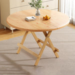 Contemporary Scandinavian Round Table Top Solid Wood Dining Table For 4 Seats