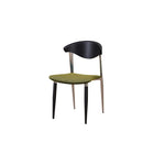 Traditional Vintage Square Velvet Iron Tapered Legs Dining Chair Backrest Armless For Dining Room