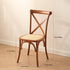 Traditional Vintage Square Solid Wood Rattan Dining Chair Cross Backrest For Dining Room