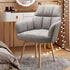 Modern Luxury Velvet Upholstered Metal Tapered Legs Vanity Stool Backrest Armrest For Bedroom