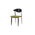Contemporary Retro Beech Wood Iron Velvet Sponge Square Curved Dining Chair Backrest For Dining Room