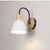 Modern Minimalist Macaron Curved Pole Round Cup Iron Wood 1-Light Wall Sconce Lamp For Bedroom