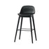 Contemporary Simplicity Square Plastic Wood Bar Stool Low Back Footrest For Dining Room