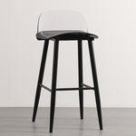 Modern Minimalist Rectangular Carbon Steel Stand Bar Stool Plastic Backrest For Dining Room