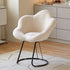 Modern Minimalist Plum Round Lambswool Metal Vanity Stool Backrest Armless For Bedroom