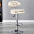 Modern Simplicity Fabric Iron SGS Sponge Semicircular Counter Stool Backrest Footrest For Kitchen