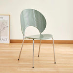 Contemporary Creative Shell Crescent Acrylic Plated Metal Dining Chair Backrest For Dining Room