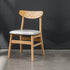 Contemporary Retro Square Linen Upholstered Wood Frame Dining Chair Backrest For Dining Room