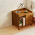 Modern Minimalist Rectangular Bamboo Density Panel Nightstand 1/3 Drawer For Bedroom