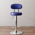 Modern Minimalist Round Upholstered Curved Backrest Leather Metal Bar Stool For Dining Room