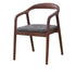 Modern Minimalist Arched Curve Frame Solid Wood Linen Dining Chair Backrest Armrest For Dining Room