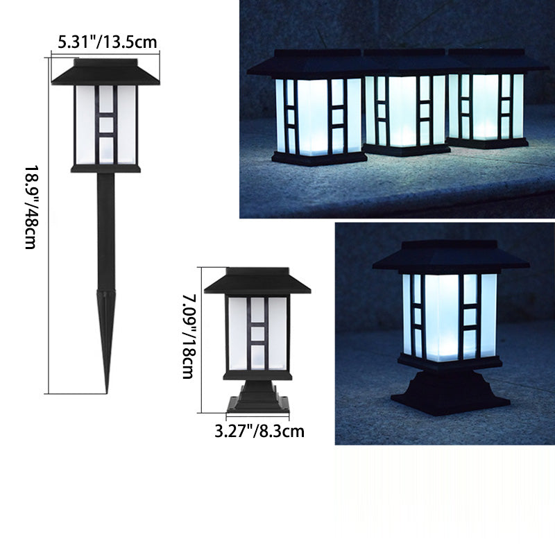 Traditional European Waterproof Solar ABS PC Plastic Rectangular LED Landscape Lighting For Garden