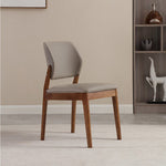 Contemporary Nordic Faux Leather Upholstered Dining Chair Open Back Armless For Dining Room