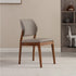 Contemporary Nordic Faux Leather Upholstered Dining Chair Open Back Armless For Dining Room