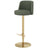 Contemporary Luxury Round Leather Height Adjustable Swivel Bar Stool Low Back Footrest For Dining Room