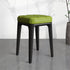 Contemporary Simplicity Square Plaid Microfiber Leather Upholstered Plastic Vanity Stool For Bedroom