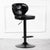 Modern Minimalist Square Leather Metal Bar Stool Backrest Armless For Dining Room