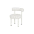 Contemporary Nordic Round Leather Iron Frame Vanity Stool Arc Back For Bedroom
