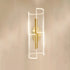 Modern Luxury Iron Acrylic Skeletonized Column Cut Lozenge Line LED Wall Sconce Lamp For Hallway