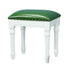 Contemporary Scandinavian Square Linen Leather Solid Wood Vanity Stool Backless Armless For Bedroom