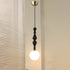 Contemporary Retro Wood Aluminum Glass Ball 1-Light Pendant Light For Bedroom