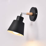 Modern Minimalist Cylindrical Trapezoidal Aluminum Wood 1-Light Wall Sconce Lamp For Bedroom