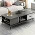 Contemporary Nordic Rectangular MDF Iron Coffee Table 1/2 Drawer For Living Room