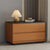 Modern Minimalist Rectangular Rock Slab Solid Wood Nightstand 2-Drawer For Bedroom