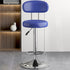 Contemporary Luxury Round Leather Upholstered Swivel Bar Stool Height Adjustable Footrest For Dining Room