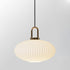 Contemporary Nordic Round Oval Pumpkin Stainless Steel Striped Glass 1-Light Pendant Light For Living Room