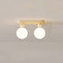 Modern Minimalist Rectangular Round Ball Lunar Iron Resin 1/2/3 Light Semi-Flush Mount Ceiling Light For Hallway