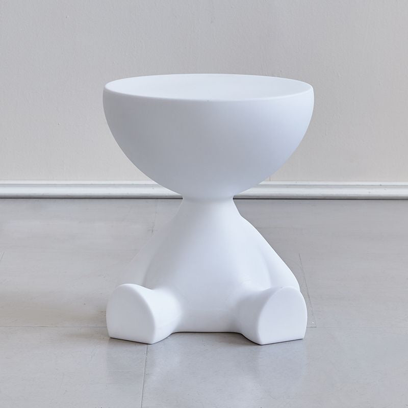 Modern Minimalist Small Flat Round PP End Table 1-Tier For Living Room