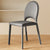 Modern Minimalist Square Oval Back Leather Carbon Steel Dining Chair For Dining Room