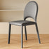 Modern Minimalist Square Oval Back Leather Carbon Steel Dining Chair For Dining Room