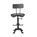 Contemporary Industrial Iron Wood Round Hollowed Claw Base Bar Stool Footrest For Kitchen